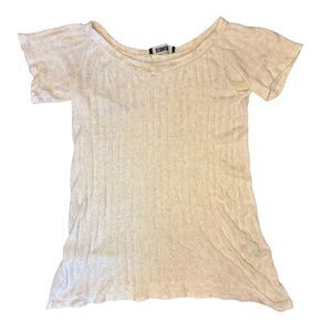 Reformation Portland Off Shoulder Ribbed Knit Dress Cream XS